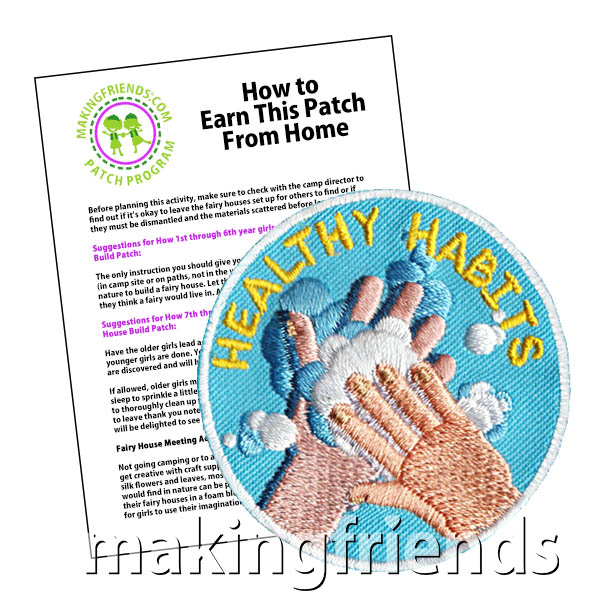 Healthy Habits Patch -- Hands from MakingFriends®.com. Help your girls learn about how to prevent spreading the flu and germs. See our suggested requirements.  This program is one in a series of programs about good health habits. #makingfriends #patchprogram #scoutingfromhome #girlscouts #scouting #juliettescouts via @gsleader411