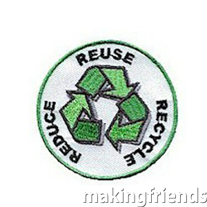 Learning about the importance of reducing, reusing and recycling items that can be reused. Commemorate the learning experience with the Reduce, Reuse & Recycle patch. via @gsleader411