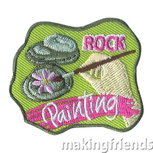 This simple activity is so much fun! Paint nice messages or fun images to give to someone special or place in a garden. March is National Craft Month #makingfriends #gsmakingfriends #funpatch #scoutpatches #girlscouts #scouts #girlscoutleader #nationalcraftmonth via @gsleader411
