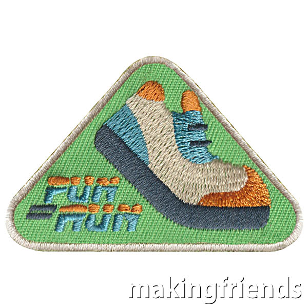 A fun run is a friendly race that with the participants taking part for their own enjoyment rather than competition. $.69 each Free Shipping Available #makingfriends #girlscoutpatches #girlscouts #gspatches #funrun #fun #run #running #runningpatches via @gsleader411