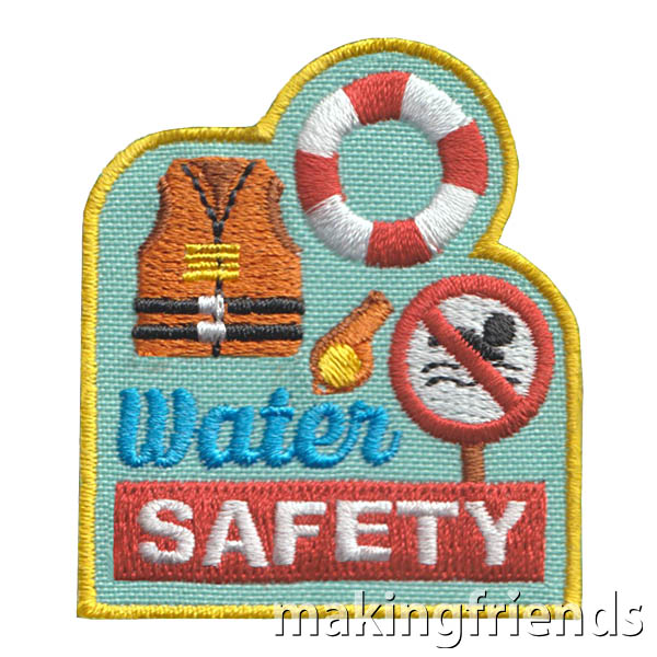 Water Safety Patch from MakingFriends®.com Being safe in and around water is important for kids of any age. #makingfriends #funpatch #scoutpatches #girlscouts #scouts #girlscoutsoutdoors #watersafety via @gsleader411
