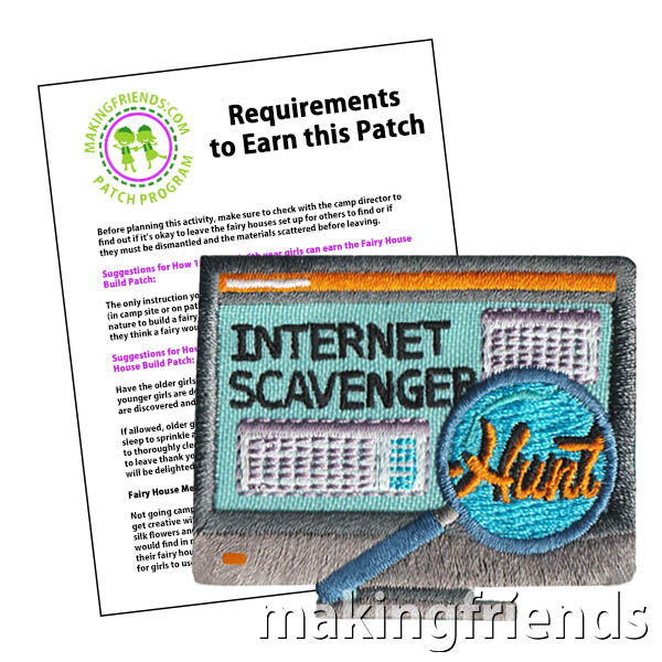 An internet scavenger hunt is a great way to work on earning patches as well as having fun online.  #makingfriends #scavengerhunt #internet #online #gsfunpatch #internethunt #huntonline #girlscouts #boyscouts #scouts #boyscoutpatches via @gsleader411