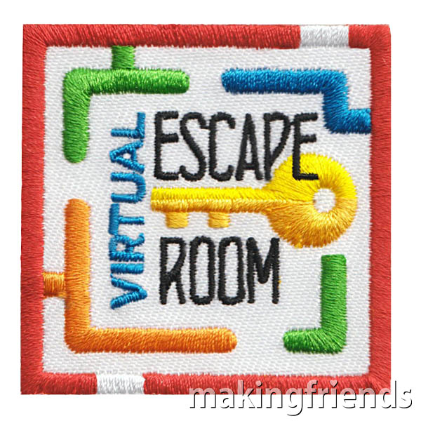 Escape rooms are a blast! Now you can solve the mystery online with virtual escape rooms. $.69 each Free Shipping Available #makingfriends #escaperooms #patches #virtualescaperoom #virtual #online #girlscouts #boyscouts #girlscoutpatches #boyscoutpatches #funpatches via @gsleader411