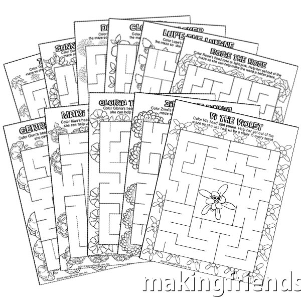Girl Scout Daisy Petal Coloring Mazes via @gsleader411