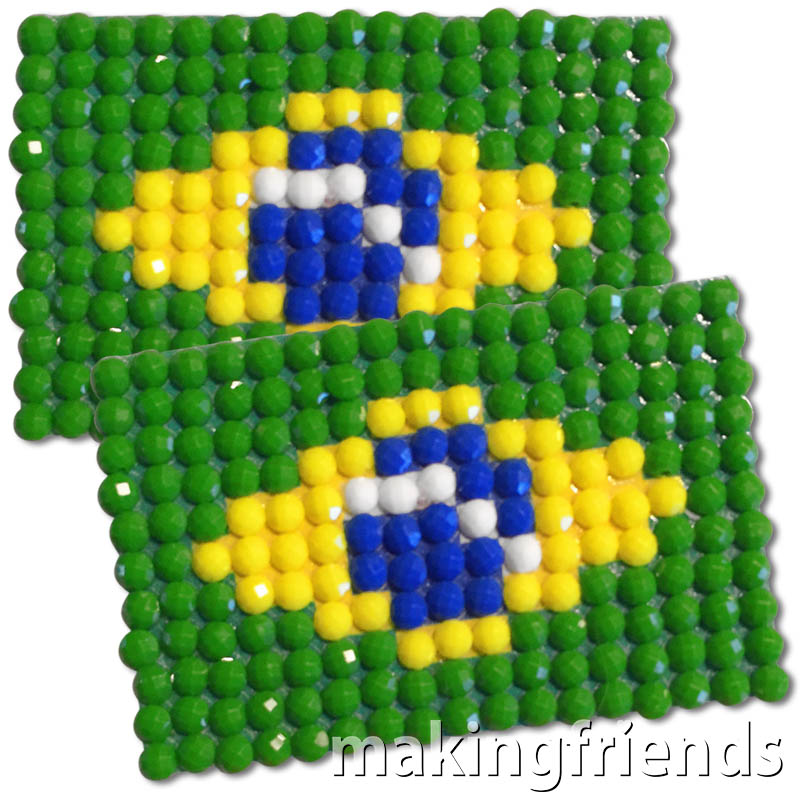 Diamond Painting Brazil flag pin Girl Scout SWAP via @gsleader411