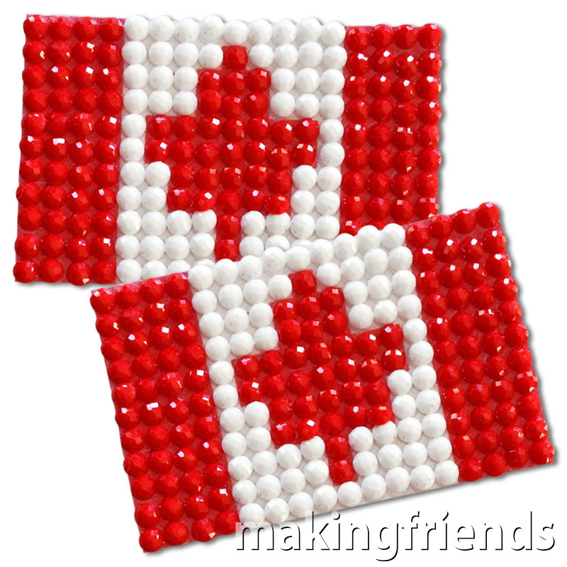 Diamond Painting Canada flag pin Girl Scout SWAP via @gsleader411