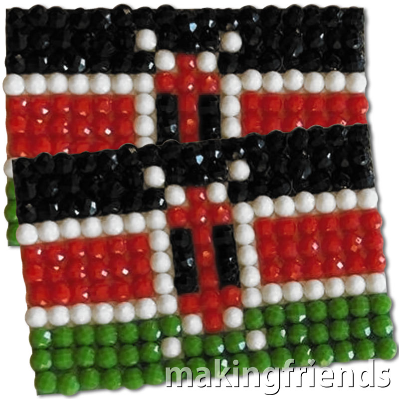 Diamond Painting Kenya flag pin Girl Scout SWAP via @gsleader411