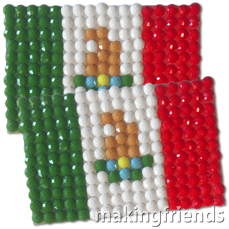Diamond Painting Mexico flag pin Girl Scout SWAP via @gsleader411