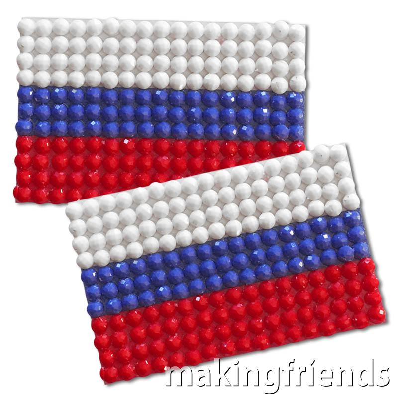 Diamond Painting Russia flag pin Girl Scout SWAP via @gsleader411