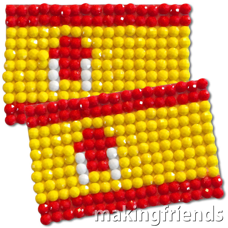 Diamond Painting Spain flag pin Girl Scout SWAP via @gsleader411