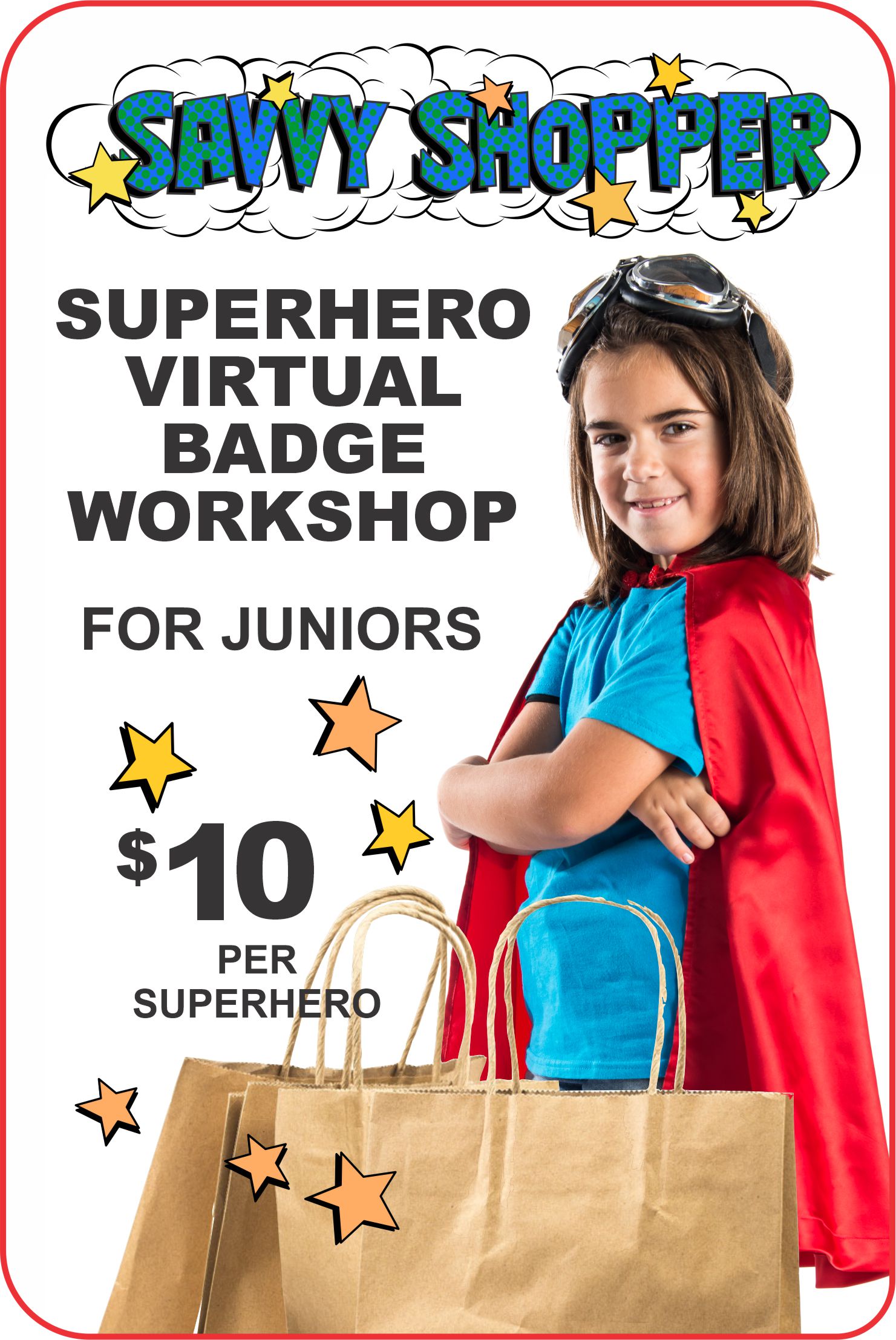 Join us online for a 1 hour virtual workshop where your girls will learn about being a savvy shopper! #makingfriends #virtualclass #savvyshopper #patchprogram #virtual #onlineclass #virtualworkshop #onlinegirlscouts #virtualscouts via @gsleader411