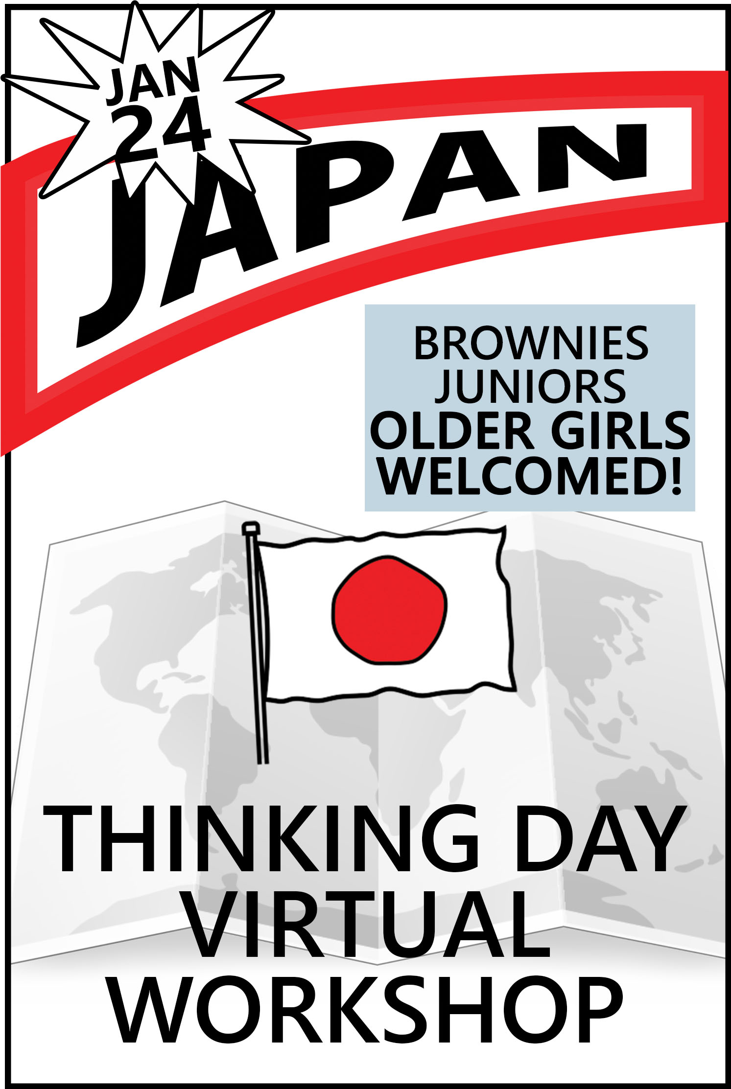Explore Japanese traditions, food, clothing, customs, and more. The price includes supplies and an embroidered patch! #makingfriends #virtualclass #thinkingday #virtualworkshop #onlineworkshop #girlscouts #gsonline #japan #thinkingdayjapan #culture via @gsleader411