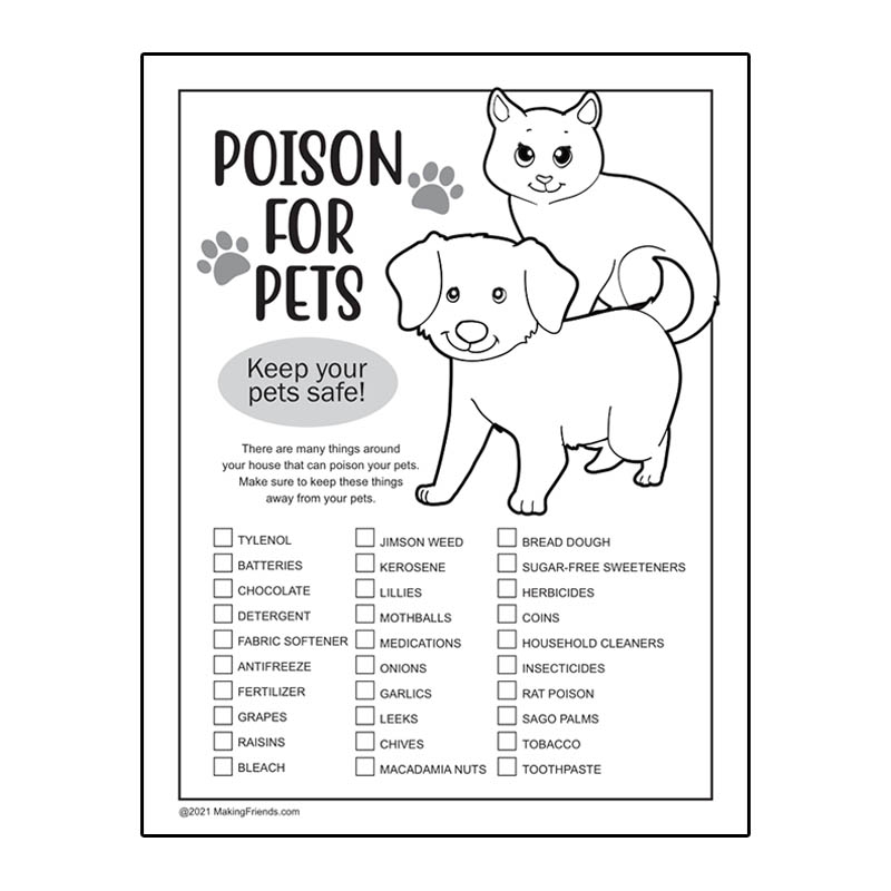 Pet Poison Checklist Free Download - MakingFriends