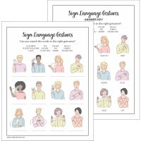 Sign Language Gestures Worksheet