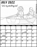 Girl Scout Monthly Calendar July 2022