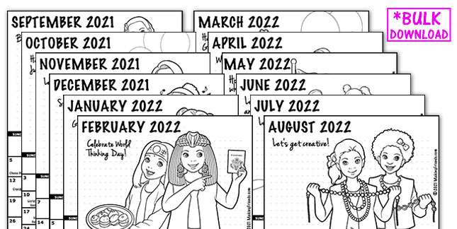 Girl Scout Monthly Calendar Bulk Pack