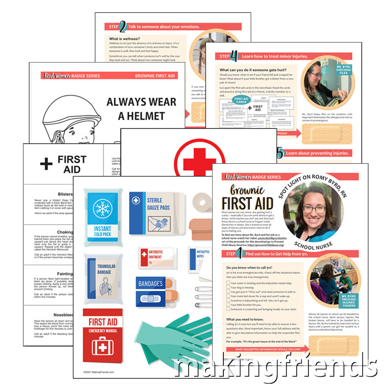 Girl Scout Brownie First Aid Badge Download via @gsleader411