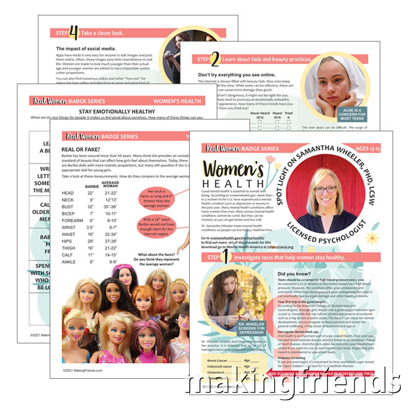 Girl Scout Real Women Senior Women's Health Worksheets via @gsleader411