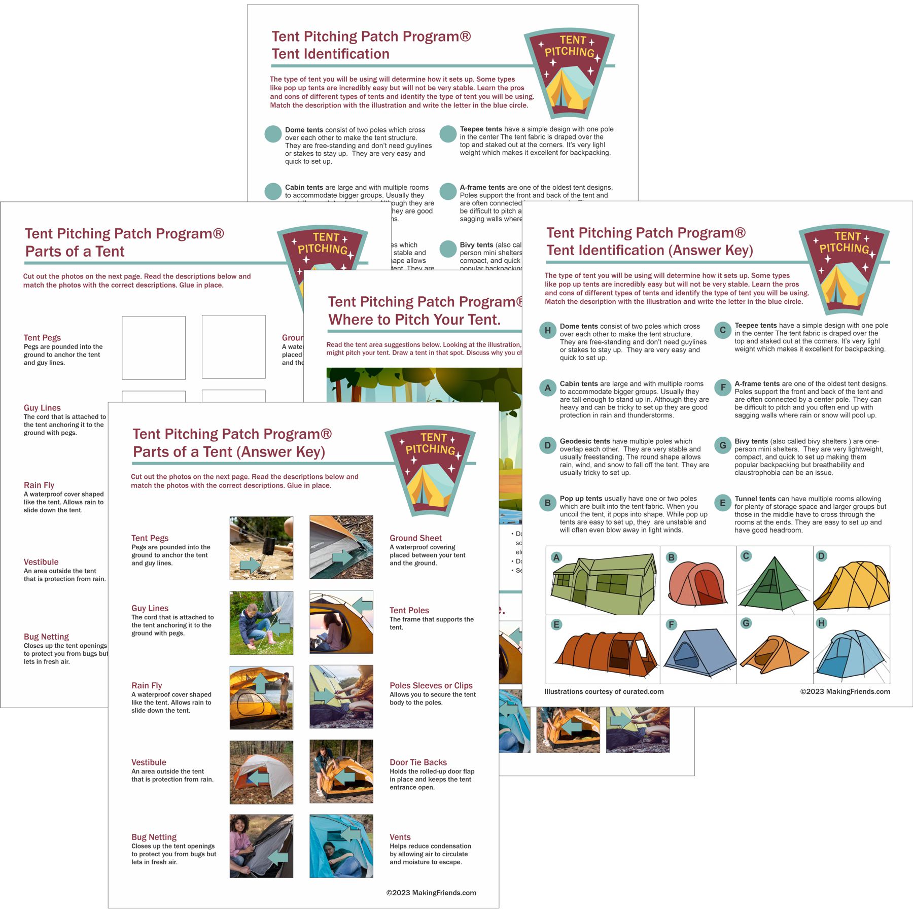 Scout tent pitching worksheet download