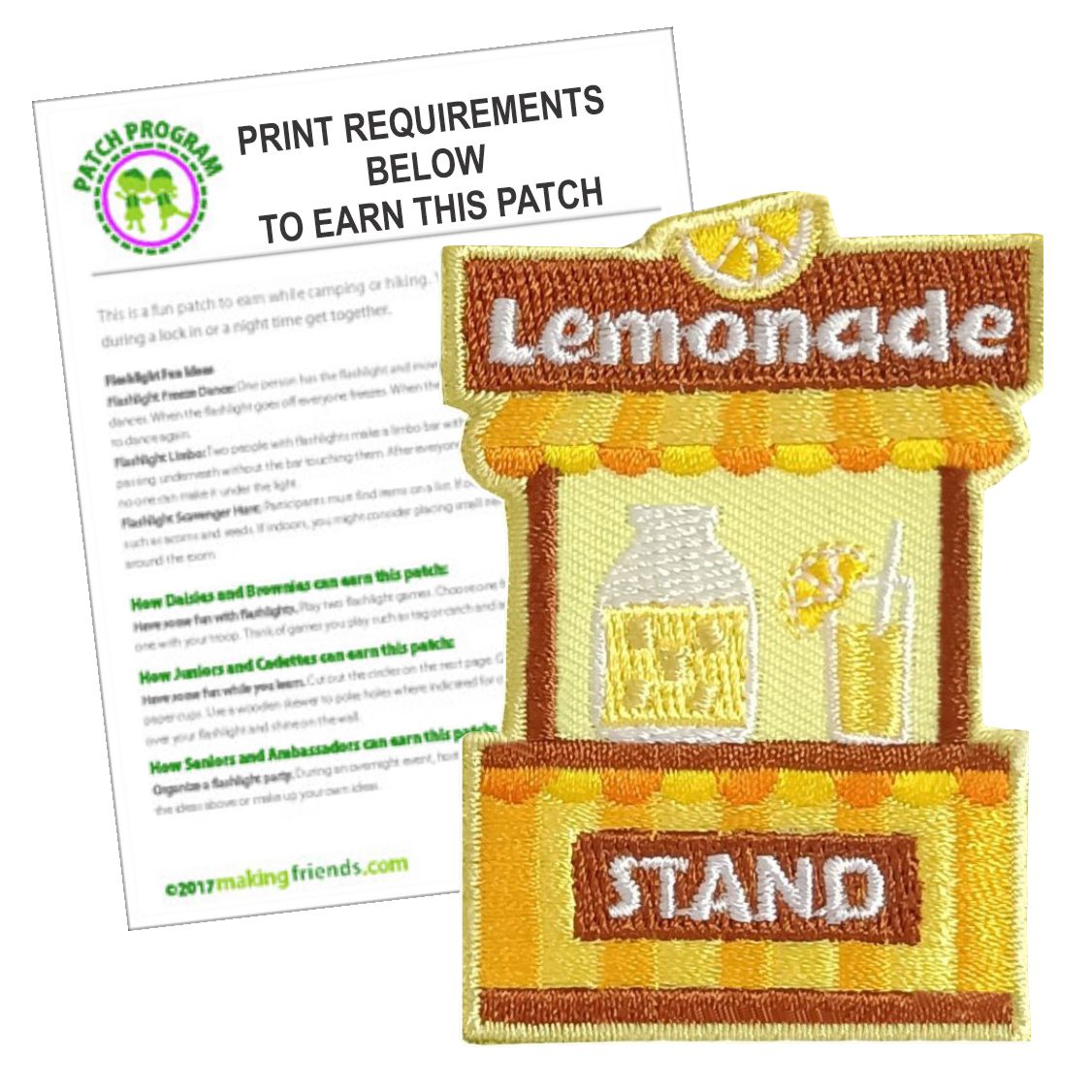 Girl Scout lemonade stand patch program