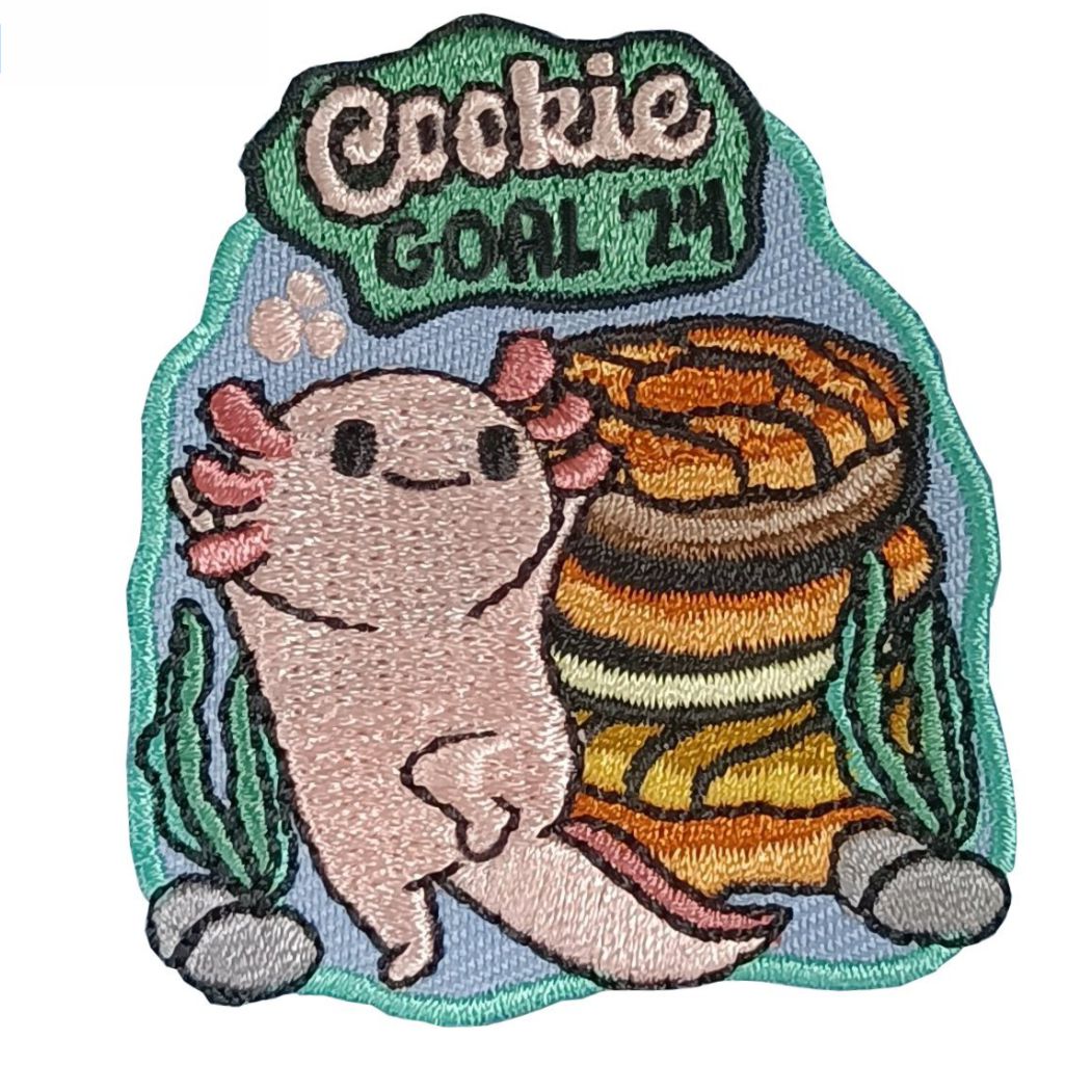 Girl Scout Cookie Goal Patch with Axolotl 2024