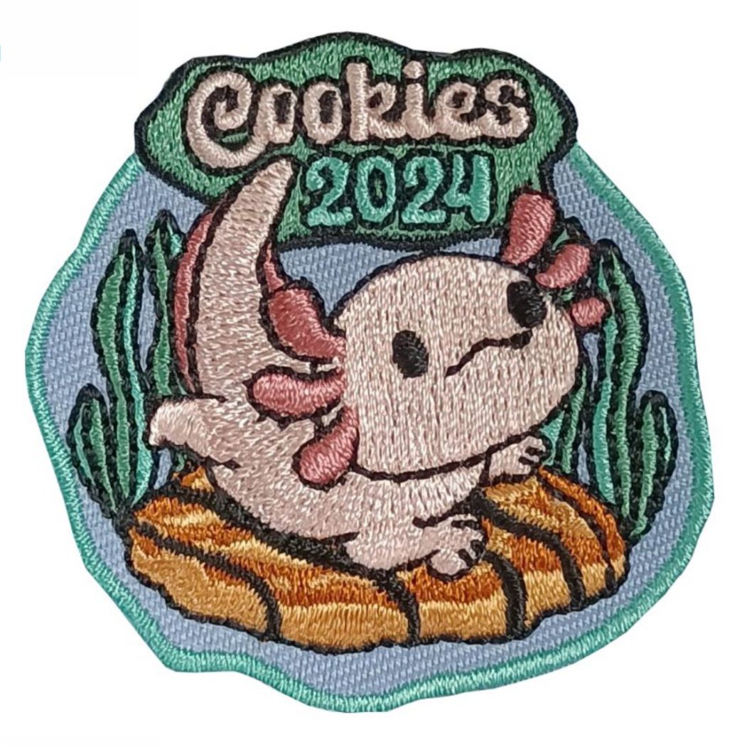 Girl Scout Cookie Patch with Axolotl 2024