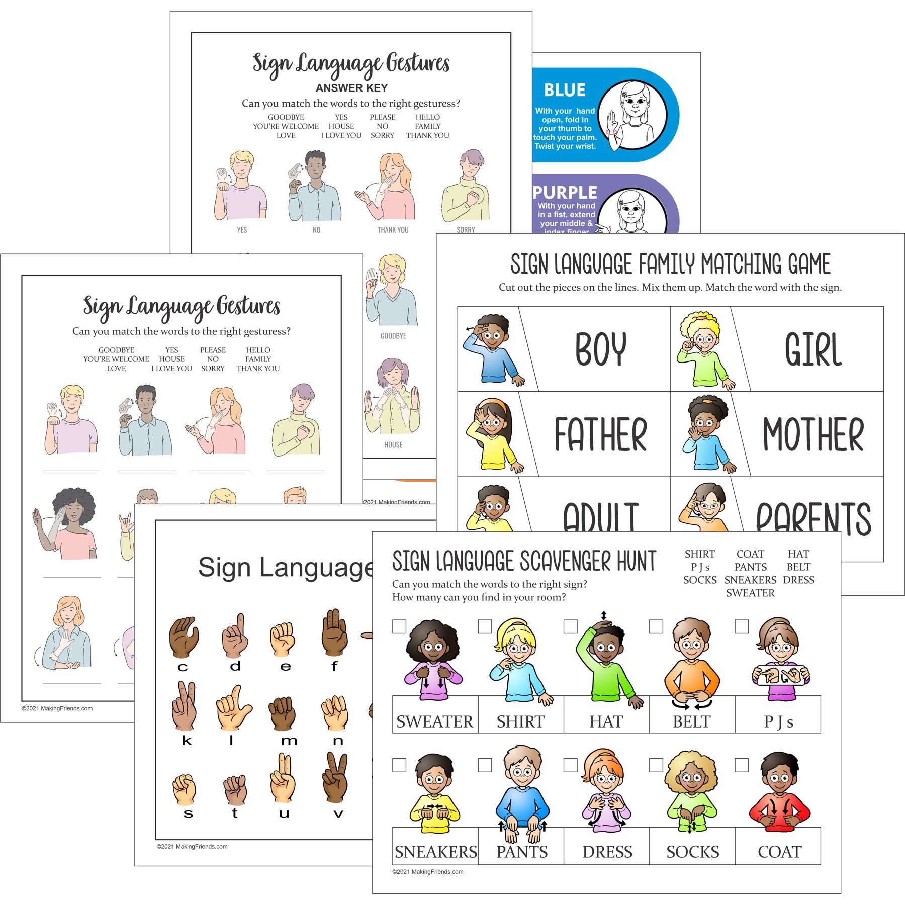 Sign Language Worksheets