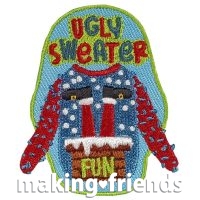 Girl Scout Ugly Sweater Fun Patch Blue