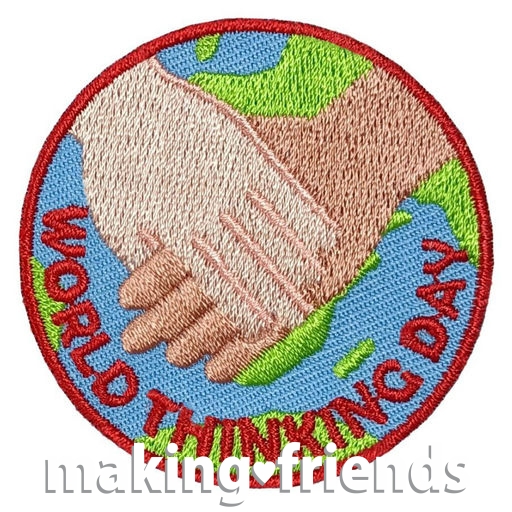 Girl Scout World Thinking Day Patch with hands