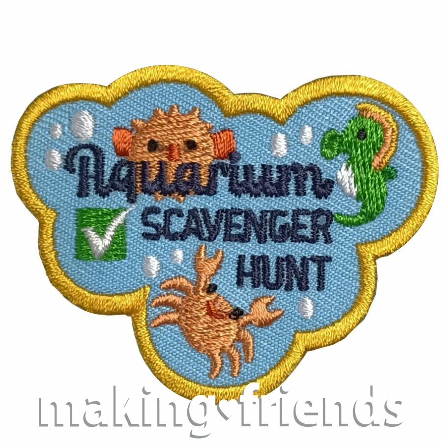 Girl Scout aquarium scavenger hunt patch.