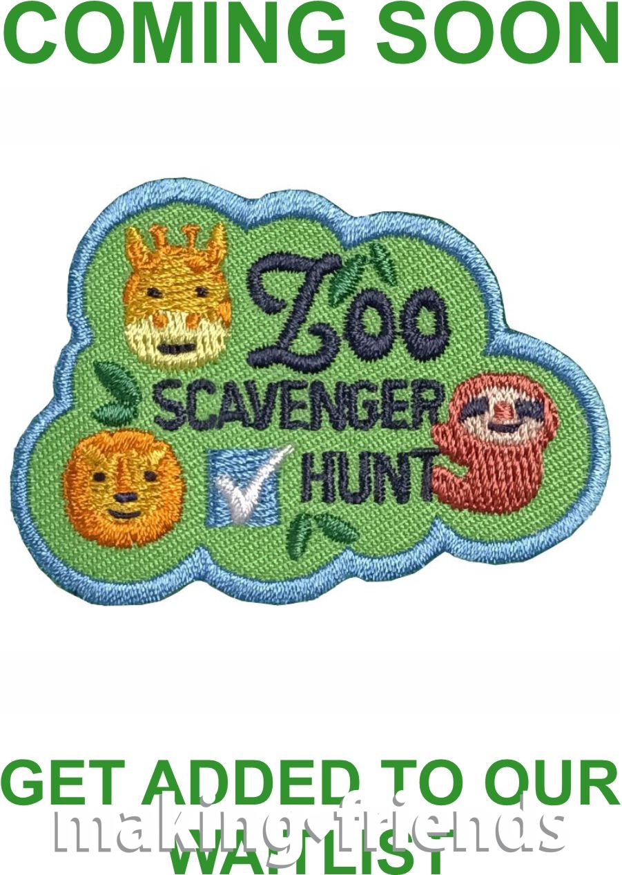 Girl Scout zoo scavenger hunt patch.