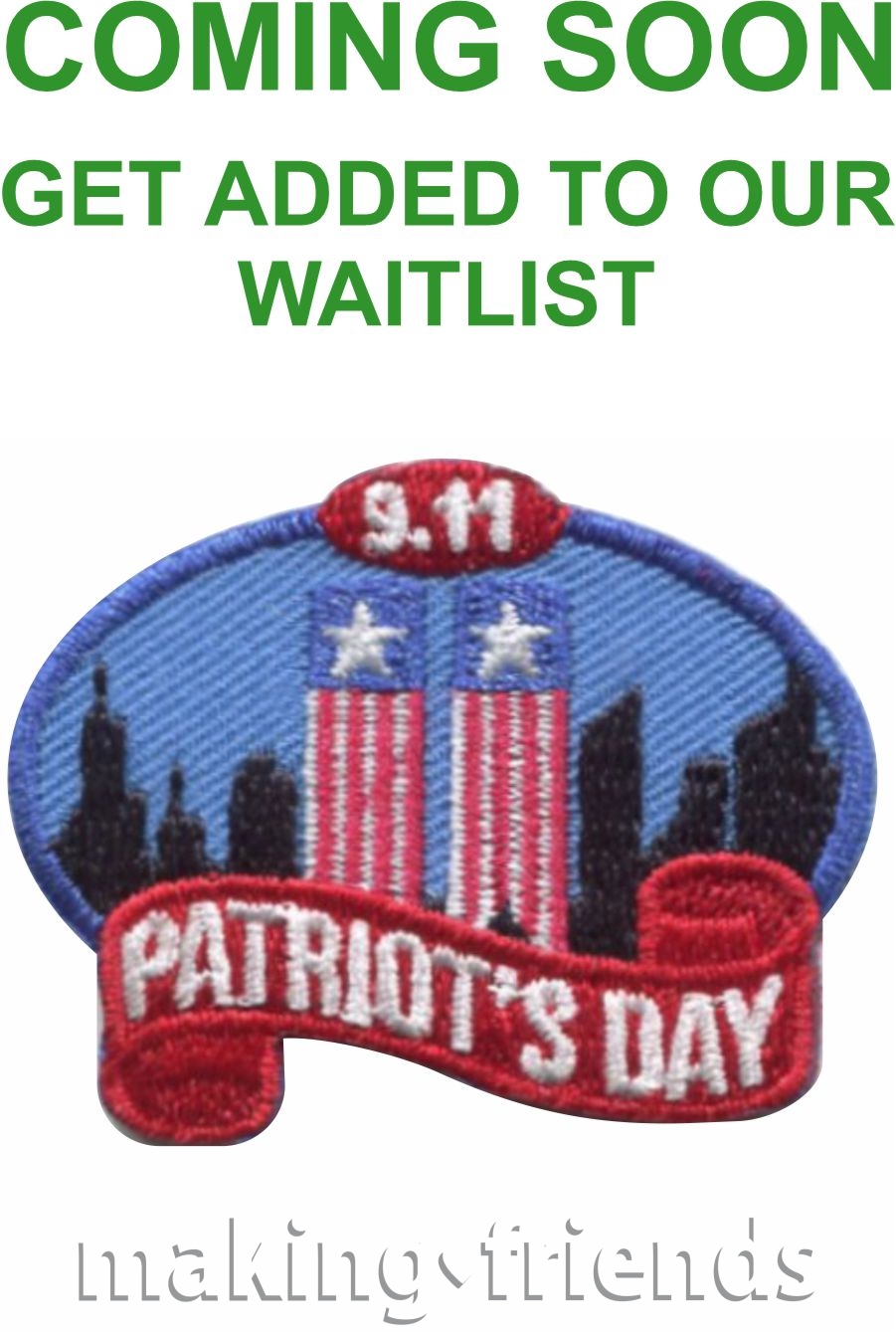 Girl SCout Patriots day 911 Patch