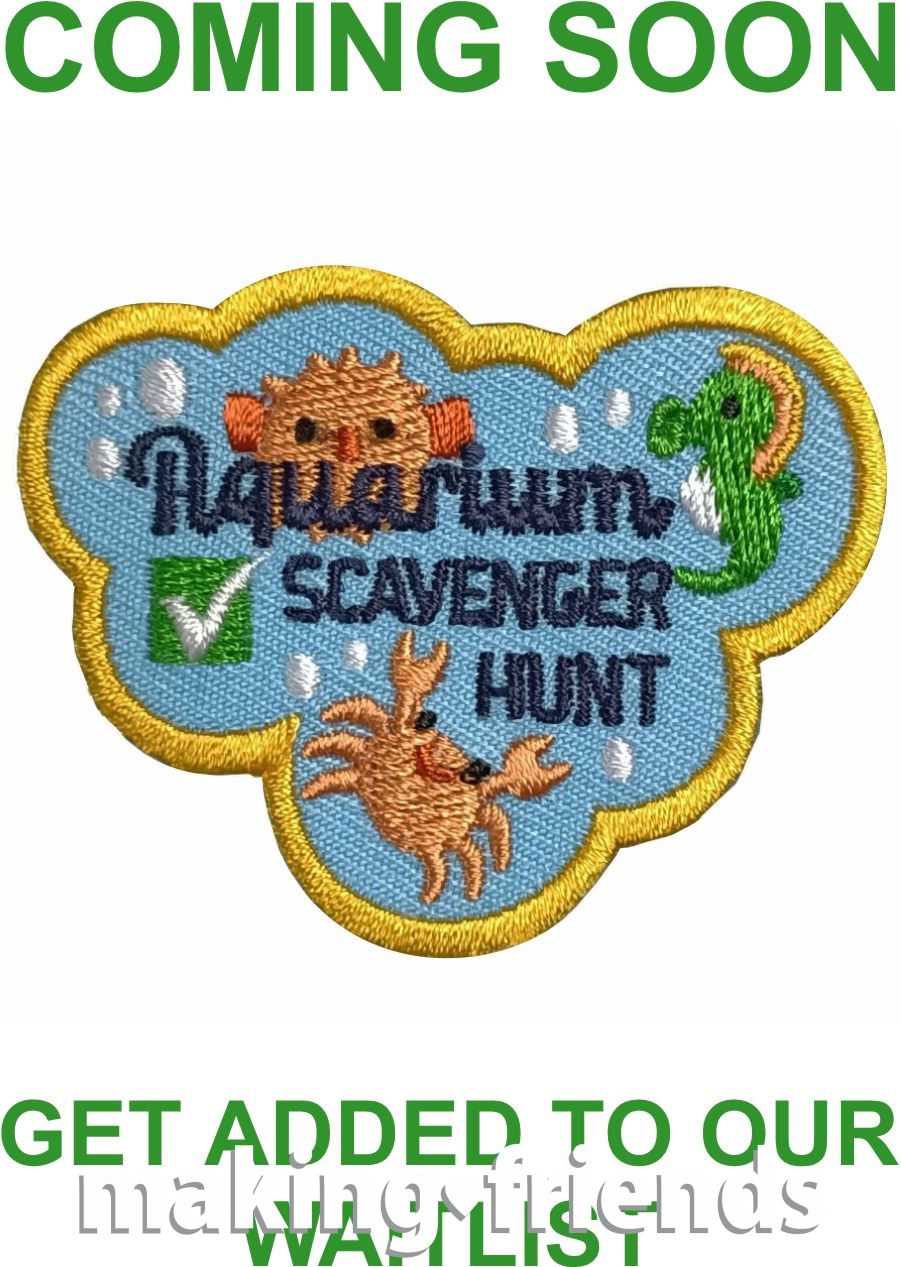 Girl Scout aquarium scavenger hunt patch.