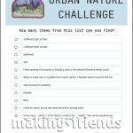 Girl Scout Urban Nature Challenge Worksheet