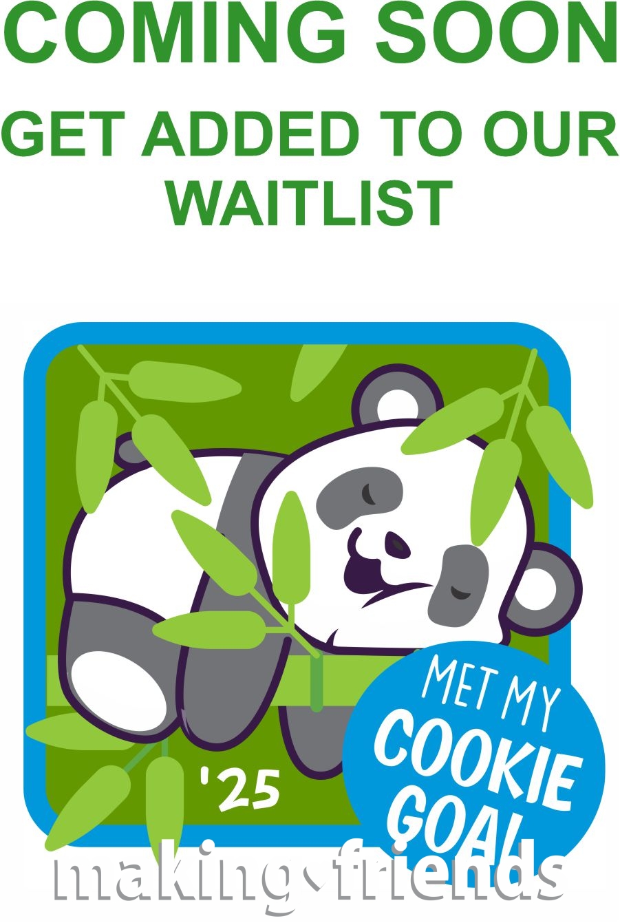 Girl Scout Cookie Goal Patch 2025 with Panda