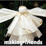 Girl Scout Christmas ornament craft Coffee Filter Angel