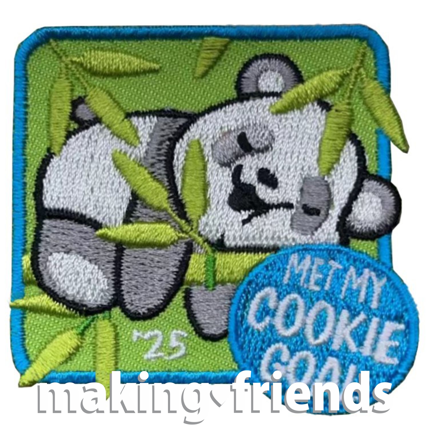 Girl Scout Cookie Goal Patch 2025 with Panda