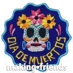 Girl Scout Dia de Muertus Halloween Fun Patch