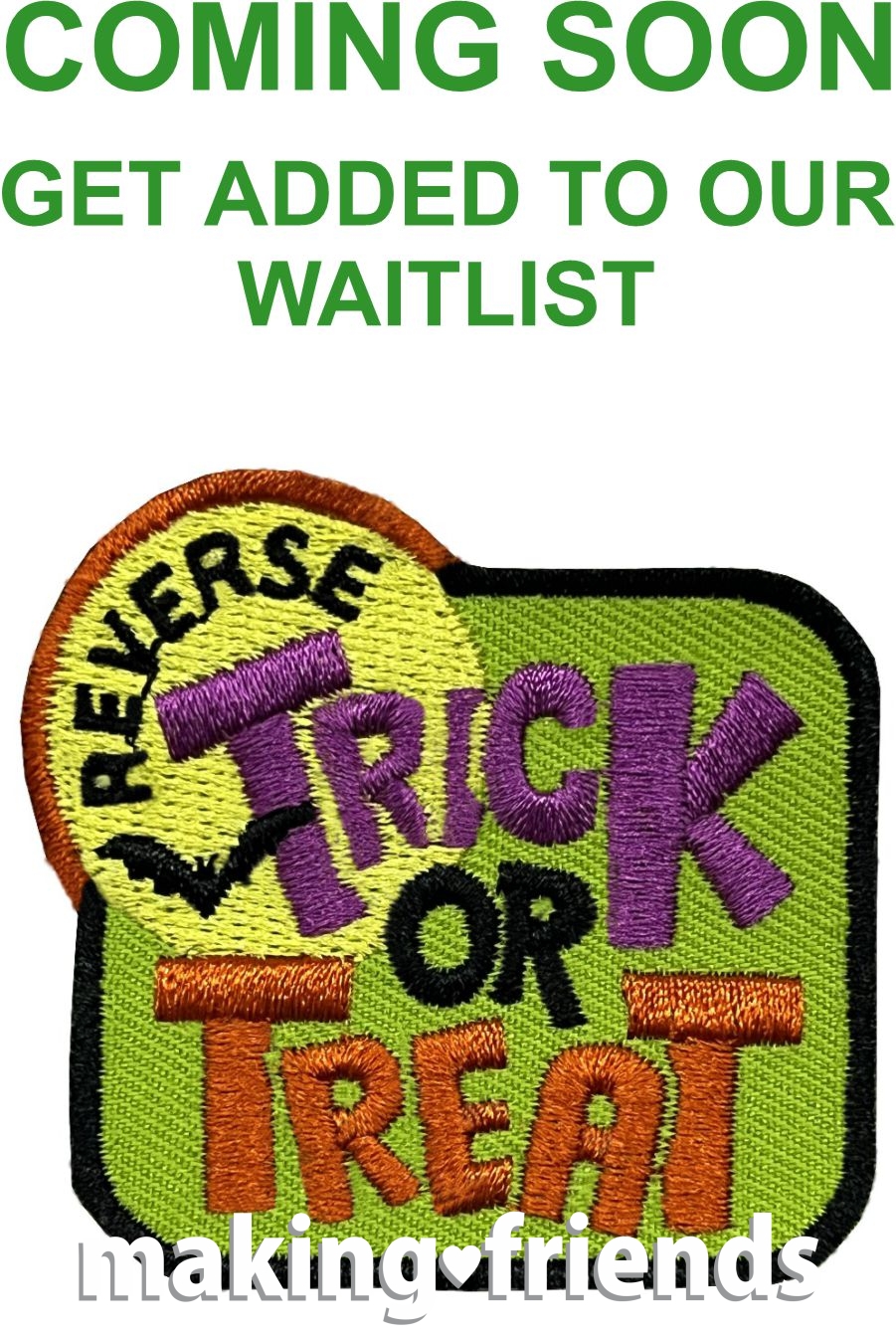 Girl Scout Reverse Trick or Treat Fun Patch