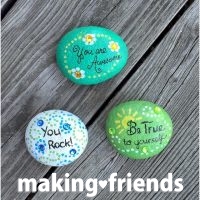 Girl Scouts Inspirational rock craft