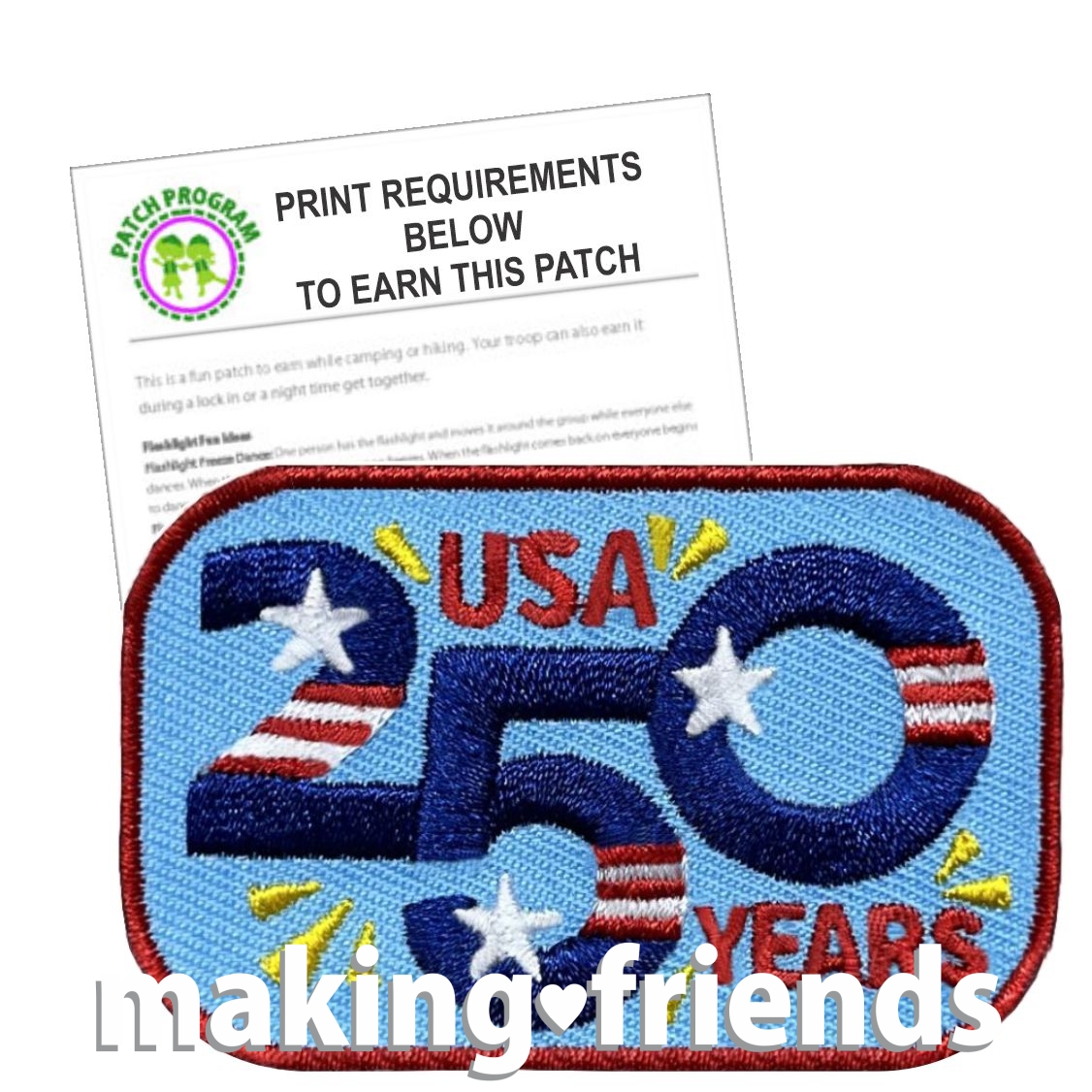 Girl Scout 250 year USA Celebration Patch Program
