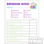 Bathroom Cleaning Checklst