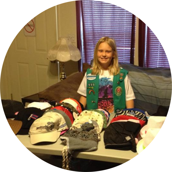 Girl Scout Bronze Award Cancer Hat Drive