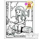 First Campfire Patch Coloring Page