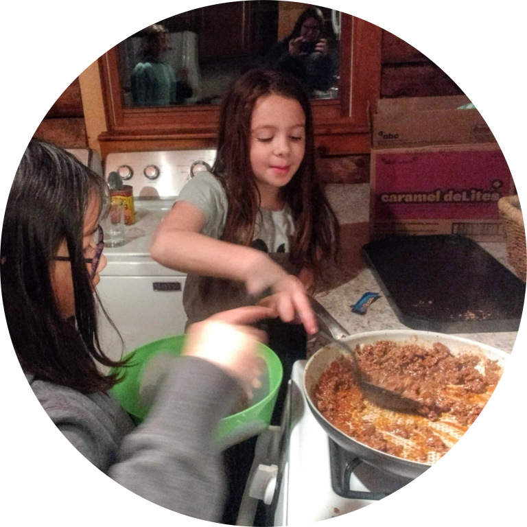 Girl Scouts Cooking at Camp