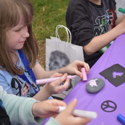 Girl Scout Rock Painting