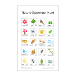 Nature scavenger hunt printable checklist for kids outdoor activities