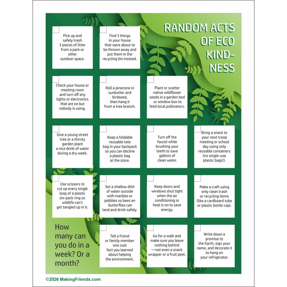 Random Acts of Eco Kindness PDF Worksheet
