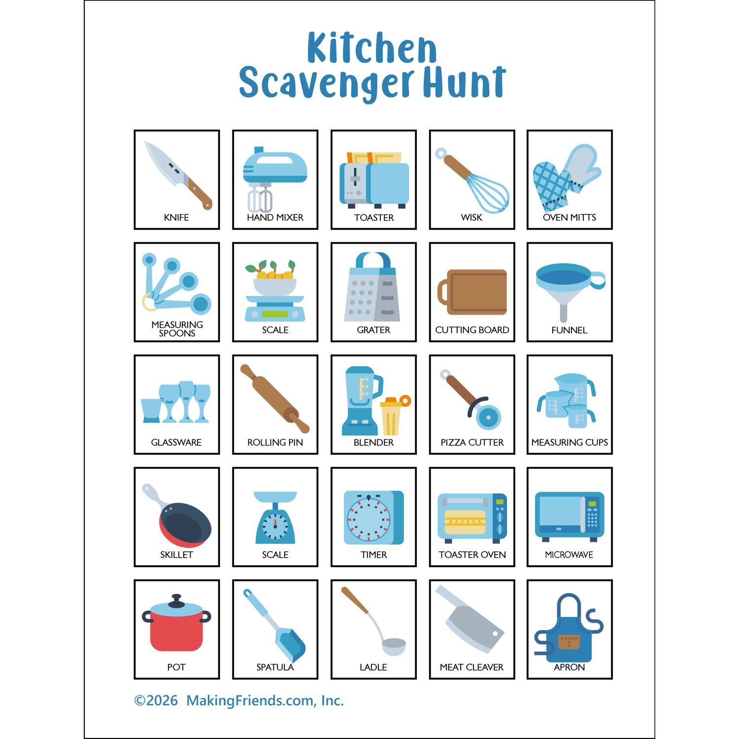 Girl Scout Kitchen Scavenger Hunt