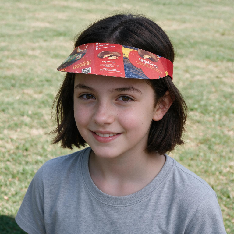 Recycled Girl Scout Cookie Box Visor Craft